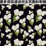 绿色植物白色花卉栀子花卉图案
