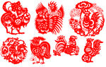 鸡  剪纸