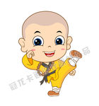 卡通小和尚矢量插图
