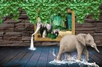 3d背景墙 大象