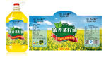 清香菜籽油瓶贴