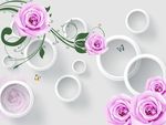 3D圆圈玫瑰花