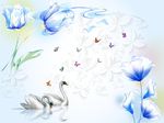 3D蓝色梦幻花