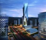 繁华都市夜景建筑效果图