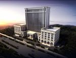 酒店黄昏建筑效果图
