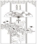 牡丹玄关背景墙