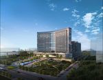五星级酒店黄昏建筑效果图