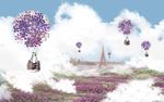 花气球风景装饰画