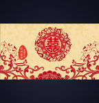 大红金色汉唐中式婚礼舞台背景