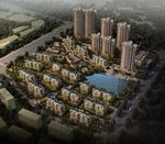 花园别墅住宅鸟瞰建筑效果图