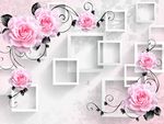 3D方格玫瑰花