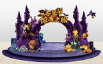 万圣节紫色城堡舞台造型门头