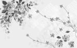 黑白花朵背景墙