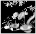 松鹤延年灰度图