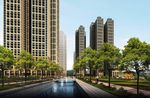 住宅区内庭景观建筑效果图