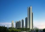 海边高层住宅黄昏建筑效果图