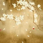玉兰花背景墙图片