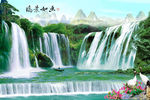 风景如画中式背景墙