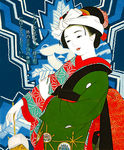 日本古典女人插画分层