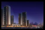 高层住宅夜景建筑效果图