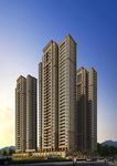 高档高层住宅区黄昏建筑效果图