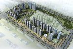 小区规划鸟瞰建筑效果图