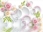 玫瑰花倒影