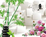 竹子牡丹图