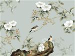 中式花鸟背景墙