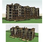 西班牙风格住宅建筑草图大师模型