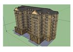 法式高层住宅建筑草图大师模型