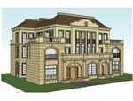 法式三联建筑草图大师SU模型