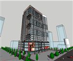 高层办公楼建筑SU模型