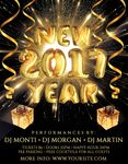 黑金华丽欢乐新年趴宣传海报