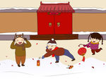 过新年-孩童玩耍