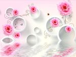 玫瑰花倒影