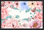 森系婚礼背景 手绘淡雅花朵