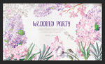 婚礼背景 手绘唯美水彩 紫丁花