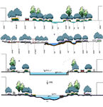 滨水景观改造剖立面图PSD