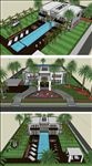 温泉会所建筑草图大师模型