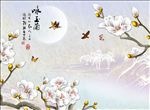 咏玉兰中式背景墙