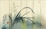 水墨兰花新中式背景墙
