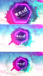 水彩泼墨飞溅霓虹标志Logo