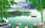 江南春中式背景墙