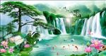 迎客松中式背景墙