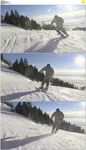 滑雪飘扬的雪