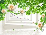 3D空间玫瑰花