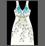 小清新绣花藤蔓花朵女装印花设计