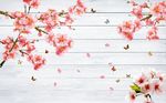 3D木板桃花