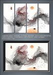 高清抽象水墨四联画